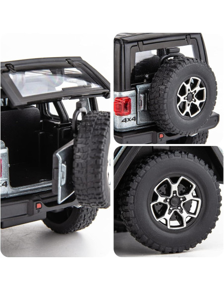 Coche de Juguete Wrangler WAKAKAC 1/32 Metal Retroceso Luz Sonido