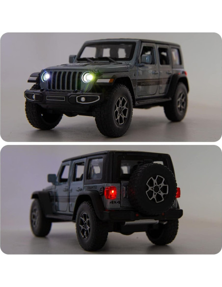 Coche de Juguete Wrangler WAKAKAC 1/32 Metal Retroceso Luz Sonido