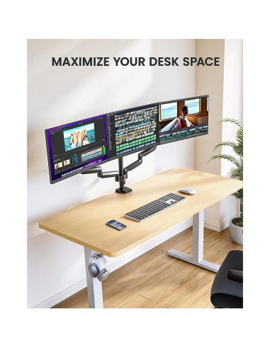 Soporte Triple para Monitores ErGear EGTS5B 13-27" Negro