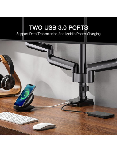 Soporte Triple para Monitores ErGear EGTS5B 13-27" Negro