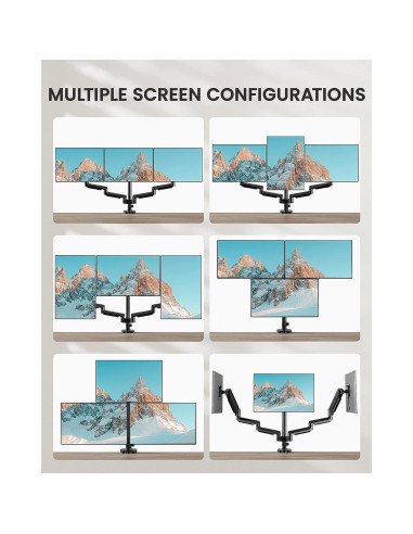 Soporte Triple para Monitores ErGear EGTS5B 13-27" Negro