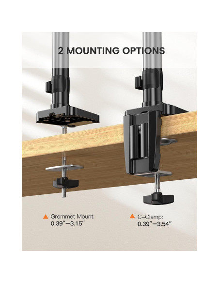 Soporte Triple para Monitores ErGear EGTS5B 13-27" Negro