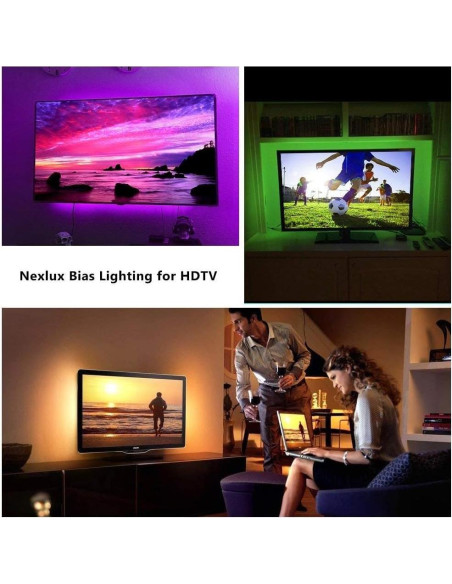 Luces LED Nexlux 4.5m RGB para TV 32-70 Pulgadas Control APP