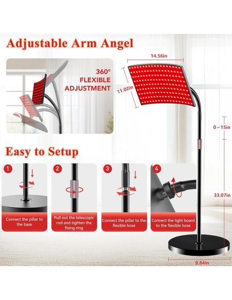 Terapia de Luz Roja XMZXMZ 660nm y 850nm Panel LED Grande