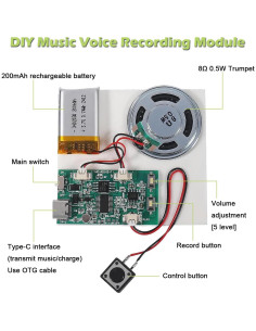 Módulo Grabador de Sonido 16MB ALMOCN con Altavoz DIY 2