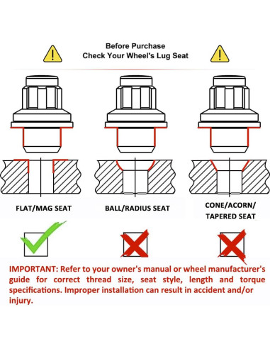 Bloqueos de Rueda White Knight M12x1.25 Cromo Negro - Paquete de 4