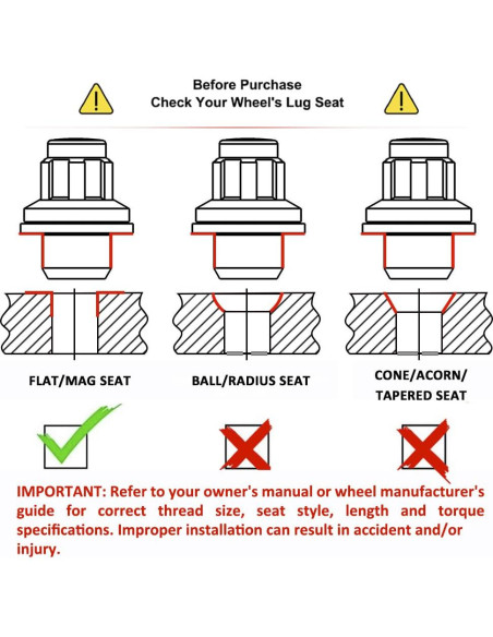 Bloqueos de Rueda White Knight M12x1.25 Cromo Negro - Paquete de 4