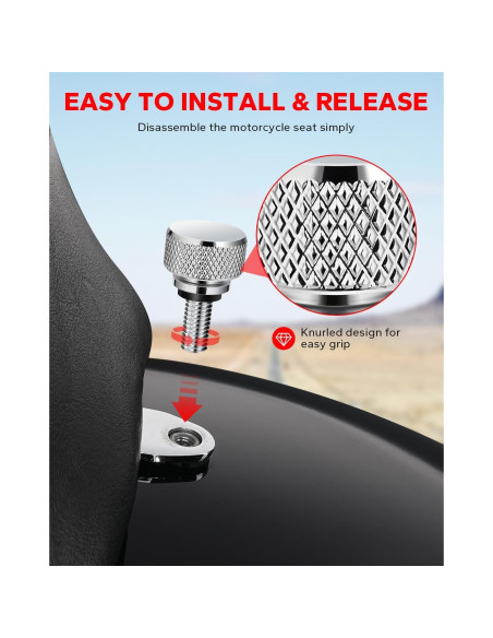 Tornillo de Asiento Trasero Cromado Amazicha para Harley 1996-2025