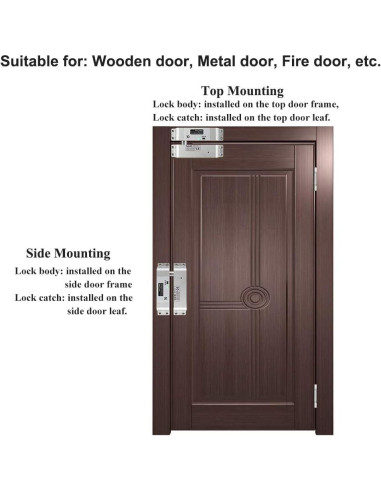 Cerradura Eléctrica AMOCAM 12V NC para Puertas de Madera y Metal