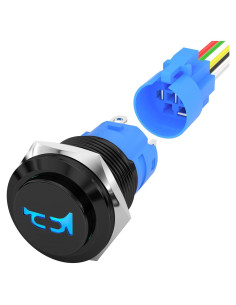 Interruptor de Cuerno Marino DaierTek 12V 16MM LED Azul