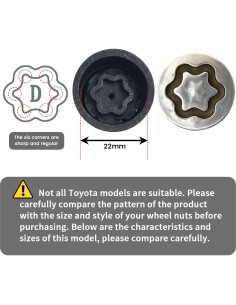 Llave de Tuerca de Bloqueo Toehube para Toyota y Lexus 2