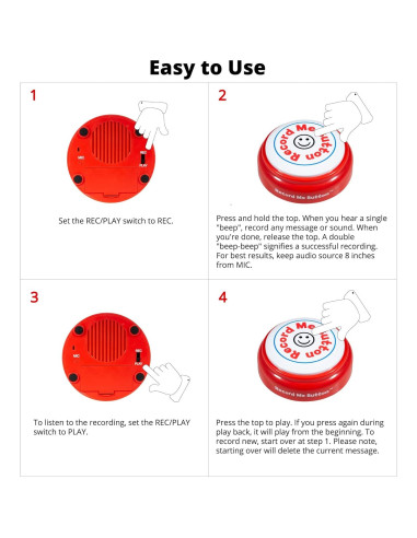 Botón Grábame Rojo - Grabador de Audio 30 Segundos