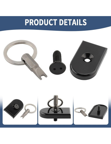 Tornillo de Asiento Antirrobo Jiataban 1/4-20 Aluminio Negro