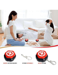 Juego de 2 Botones Incorrectos ANLIKY con Llaveros - Rojo 2