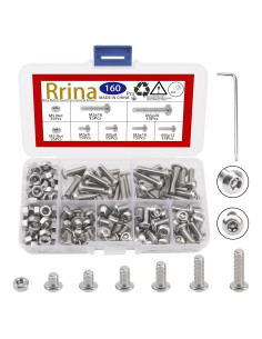 Juego de Tornillos de Seguridad Torx M5 de Acero Inoxidable 304 - 160 Piezas