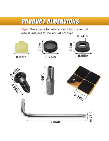 Kit de Tornillos Antirrobo para Placas de Licencia ZIMISI - 4 Juegos