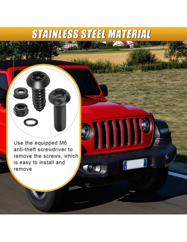 Kit de Tornillos Antirrobo para Placas de Licencia ZIMISI - 4 Juegos