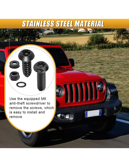 Kit de Tornillos Antirrobo para Placas de Licencia ZIMISI - 4 Juegos
