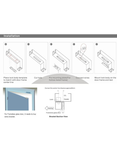 Cerradura eléctrica de perno Fail-Secure YUANWIN ZB206NO 12V
