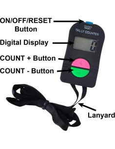 Contador Electrónico de Mano TopTie 9999 Digital con Correa 2