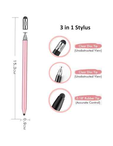 Bolígrafo Stylus 3 en 1 fllynewrite Rosa Dorado para Tabletas