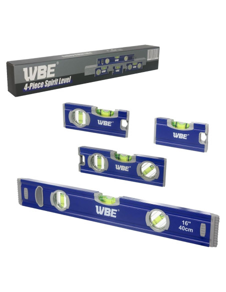 Juego de Niveles Torpedo WBE 4 Piezas Aluminio 40.64 cm