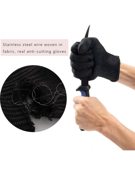 Kit de Cuchillos de Pesca YLINSHA 7 Piezas con Guantes y Cepillo