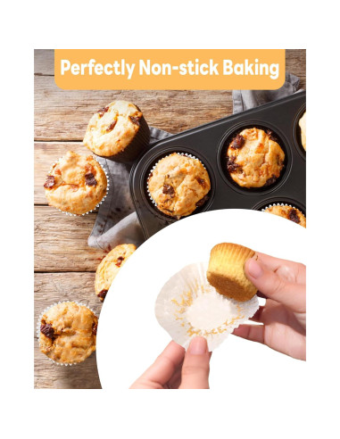 Forros de Cupcake Mini Bake Choice 400pcs Blancos Antiadherentes