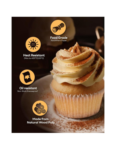 Forros de Cupcake Mini Bake Choice 400pcs Blancos Antiadherentes