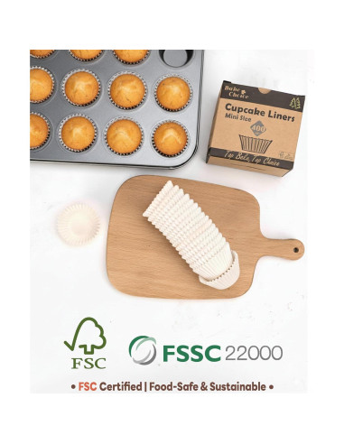 Forros de Cupcake Mini Bake Choice 400pcs Blancos Antiadherentes