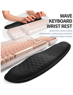 Juego Ergonómico Reposamuñecas Teclado y Ratón Gleamtide 2