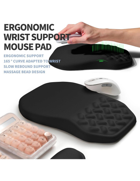 Juego Ergonómico Reposamuñecas Teclado y Ratón Gleamtide