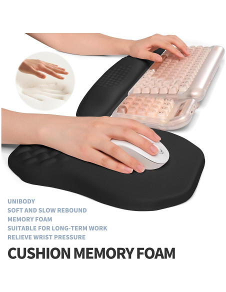 Juego Ergonómico Reposamuñecas Teclado y Ratón Gleamtide