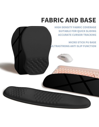 Juego Ergonómico Reposamuñecas Teclado y Ratón Gleamtide