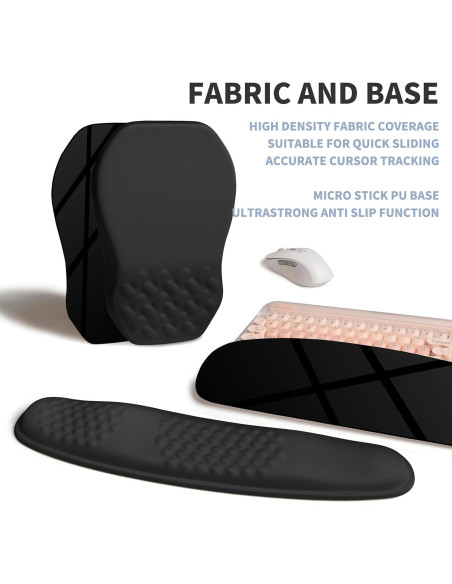 Juego Ergonómico Reposamuñecas Teclado y Ratón Gleamtide