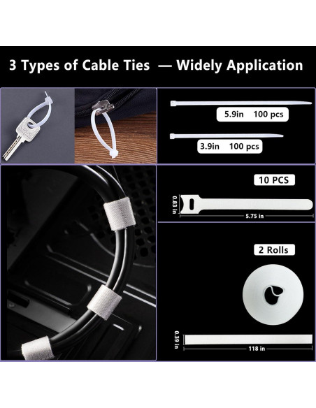 Kit de Gestión de Cables ELII 328 Piezas - Clips, Bridas y Mangas Kit de Gestión de Cables ELII 328 Piezas - Clips, Bridas y Mangas