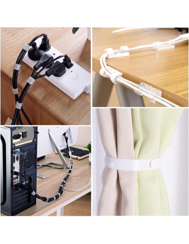 Kit de Gestión de Cables ELII 328 Piezas - Clips, Bridas y Mangas