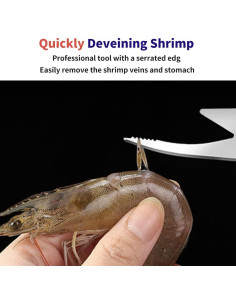 Juego de 3 herramientas de desvenado de camarones acero inoxidable 2
