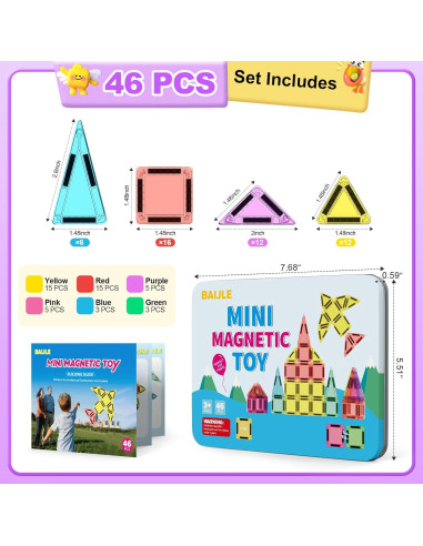 Juego de Azulejos Magnéticos BAIJLE 46 Piezas para Niños 3+