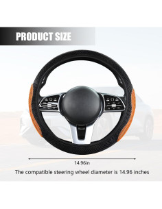 Cubierta de Volante KHGUZ 38 cm Antideslizante Transpirable 2