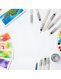 Conjunto de 3 Pinceles de Acuarela Qintreesify 12cm Nylon 2