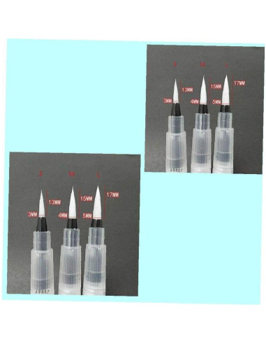 Conjunto de 3 Pinceles de Acuarela Qintreesify 12cm Nylon