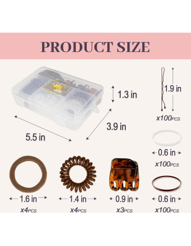 Set de Gomas de Pelo Elásticas JIRIS para Niñas - 100 Unidades