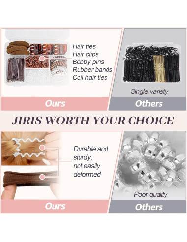 Set de Gomas de Pelo Elásticas JIRIS para Niñas - 100 Unidades