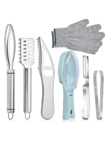 Juego de 7 Piezas Removedor de Escamas Worldity Acero Inoxidable