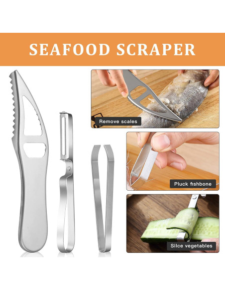 Juego de 7 Piezas Removedor de Escamas Worldity Acero Inoxidable