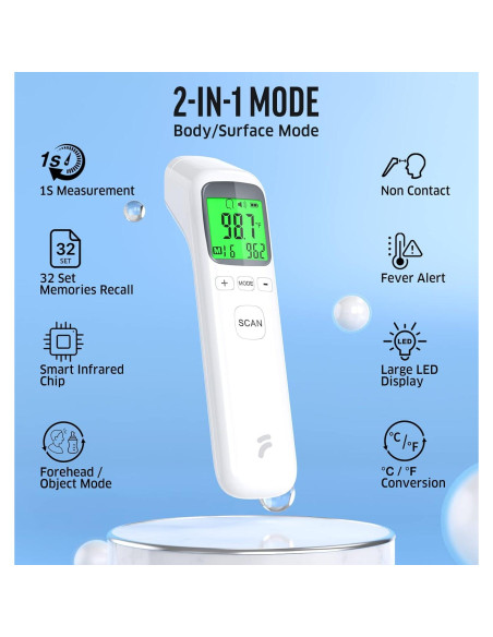 Termómetro Digital Sin Contacto FACEIL 710946701083 para Adultos y Niños