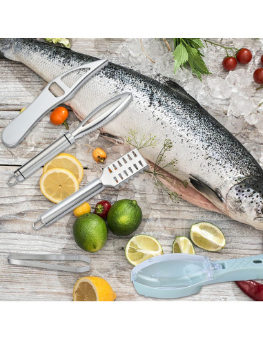 Juego de 7 Piezas Removedor de Escamas Worldity Acero Inoxidable