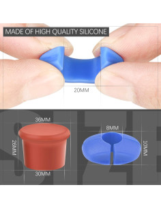 26 Etiquetas de Silicona para Copas de Vino + 2 Tapones 2