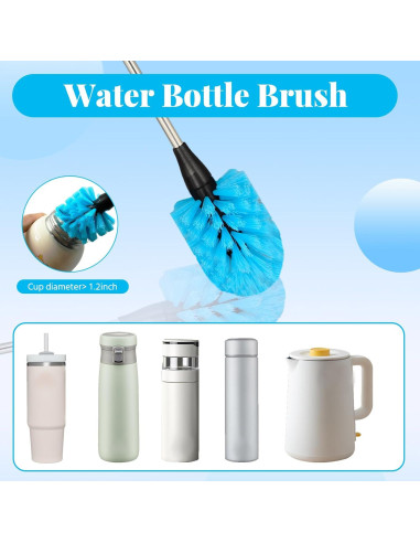 Cepillo de Botellas 4 en 1 TooLe - Azul, 30.48 cm